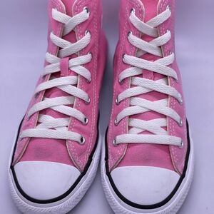 Converse Girls 3 Textile Chuck Taylor All Star Hi-top Sneakers Shoes 3J234 Pink
